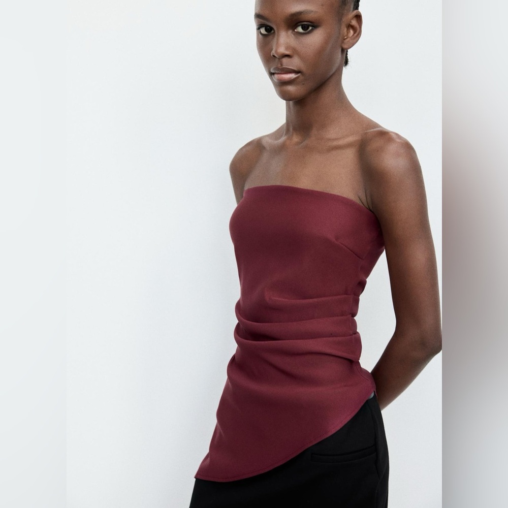 New Gathered Zara top in Black